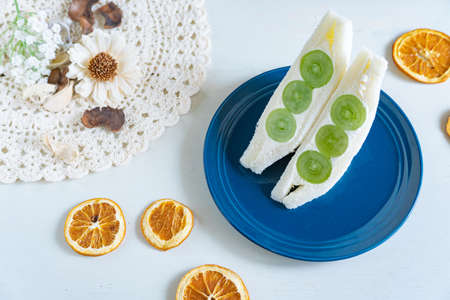 Shine muscat fruit sandwichの写真素材