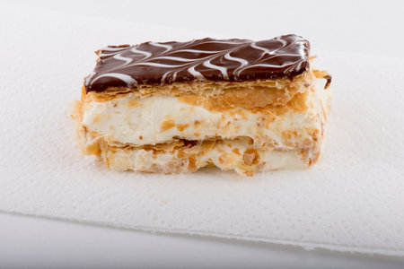 Sweet Cream Filled Pastry with Chocolate Frosting