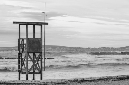 Brave a winter day in the Mediterraneanの写真素材