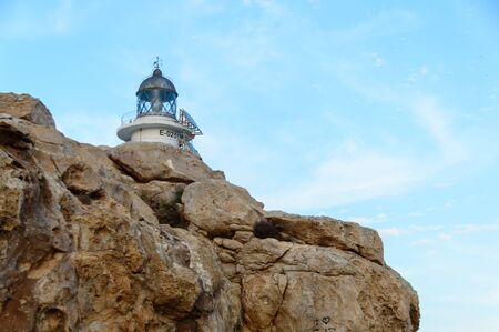 Tower of the Barbaria Lighthouse, island of Formentera, on September 25, 2017のeditorial素材