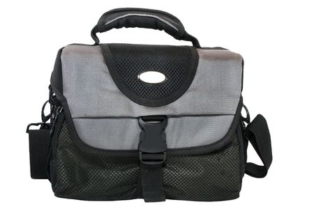 bag for photographer isolated on a white backgroundの写真素材