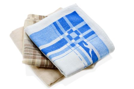 three handkerchiefs on a white backgroundの写真素材