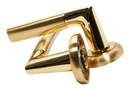 two door handles isolated on a white backgroundの写真素材