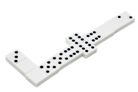 domino stones isolated on white backgroundの写真素材