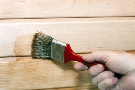 hand with brushの写真素材