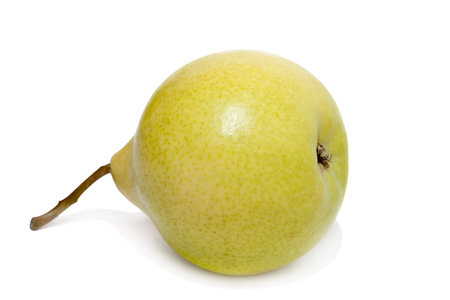 green pear isolated on a white backgroundの写真素材