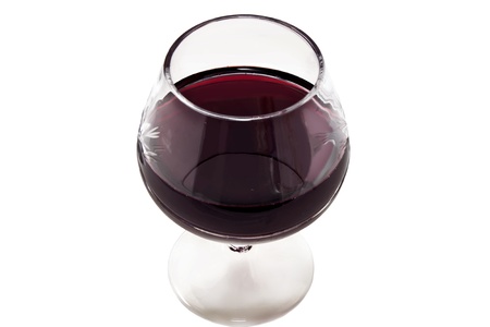 red wine glass isolated on white backgroundの写真素材