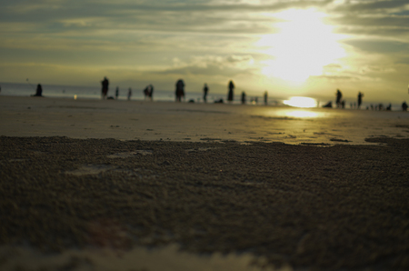 Golden Sunset and Sandの写真素材