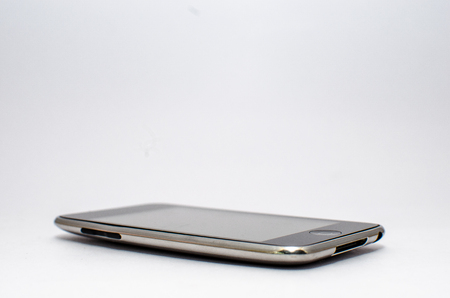 Mobile Handset with a white backgroundの写真素材