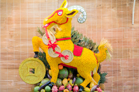 Fruits and vegetables in Vietnam. art installationの写真素材