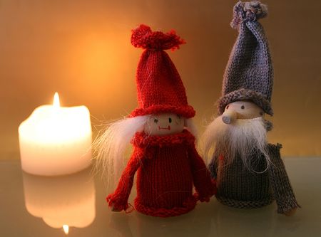 Christmas decoration 3 with pixy & candle lightの写真素材