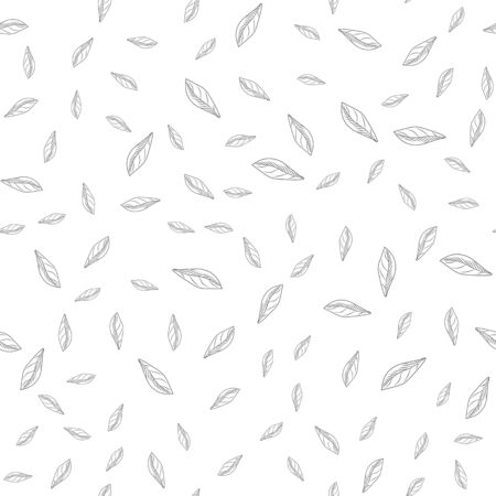 Simple leaves seamless pattern. Leaf background. Abstract foliage wallpaper. Vintage engraved style. Vector illustrationのイラスト素材