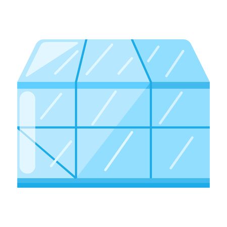 greenhouse in flat design isolated on white background. Glass house sign. Vector illustrationのイラスト素材
