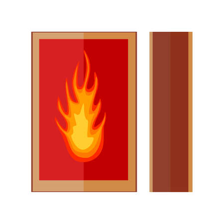 Matchbox isolated on white background. Matchbook in flat design. Vector illustrationのイラスト素材