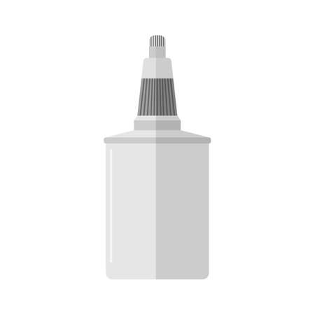 Plastic cartridge of water filter on white background. Replaceable cartridge to clear aqua isolated in style flat vector illustration.のイラスト素材