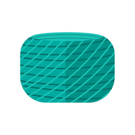 Spool yarn color turquoise isolated on white background. Bobbin for knitting in flat style vector illustration.のイラスト素材
