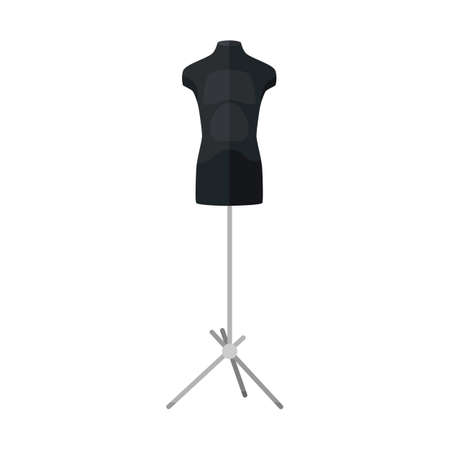 Sartorial mannequins in black color isolated on a white background. Mannequins form the body of a kids. Silhouette of a person in the style of a flat vector illustration.のイラスト素材