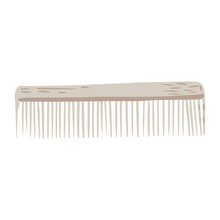 Comb isolated on white background. Abstract equipment for haircut in doodle vector illustration.のイラスト素材