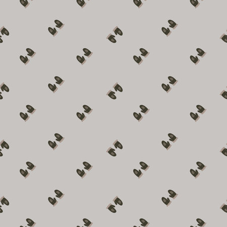 Little creative mittens shapes seamless doodle pattern. WInter print with grey background. Stock illustration. Vector design for textile, fabric, giftwrap, wallpapers.のイラスト素材