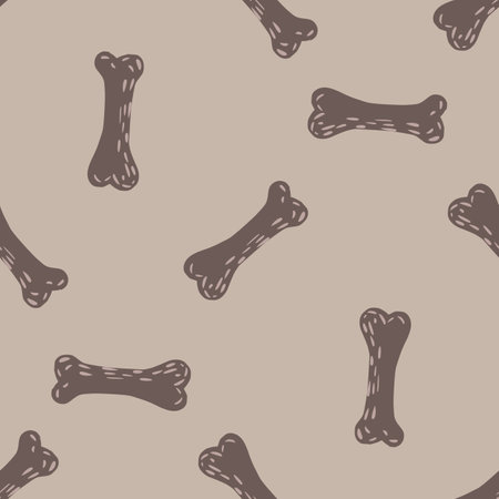 Pale seamless random pattern with dark grey bones spooky ornament. Skeleton backdrop. Vector illustration for seasonal textile prints, fabric, banners, backdrops and wallpapers.のイラスト素材