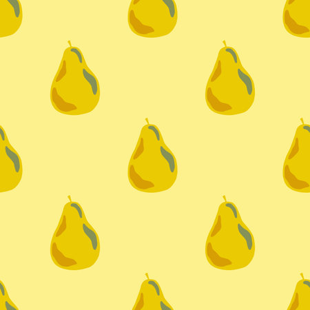 Summer seamless pattern with decorative pearl ornament. Yellow colored print. Stock illustration. Vector design for textile, fabric, giftwrap, wallpapers.のイラスト素材