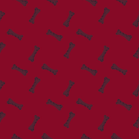 Horror seamless doodle pattern with scaru bones ornament. Red blood background. Spooky style. Vector illustration for seasonal textile prints, fabric, banners, backdrops and wallpapers.のイラスト素材