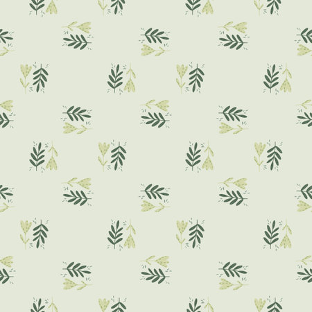 Abstract little botanic ornament seamless pattern on doodle style. Light pastel background. Vector illustration for seasonal textile prints, fabric, banners, backdrops and wallpapers.のイラスト素材