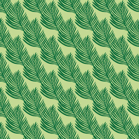 Abstract foliage seamless exotic pattern with simple fern silhouettes ornament. Light background. Vector illustration for seasonal textile prints, fabric, banners, backdrops and wallpapers.のイラスト素材