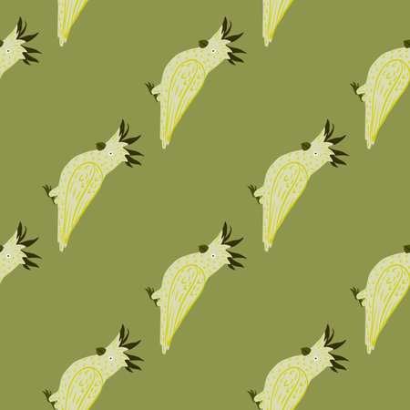 Abstract seamless exotic animal pattern with cockatoo ornament. Green olive background. Zoo print. Flat vector print for textile, fabric, giftwrap, wallpapers. Endless illustration.のイラスト素材