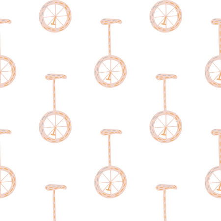 Isolated seamless pattern with pink bicycle circus silhouettes ornament. White background. Vector illustration for seasonal textile prints, fabric, banners, backdrops and wallpapers.のイラスト素材