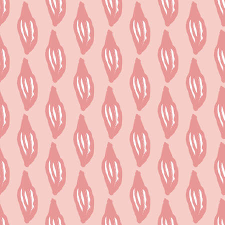 Decorative seamless pattern with hand drawn leaf silhouettes print. Pink background. Doodle print. Flat vector print for textile, fabric, giftwrap, wallpapers. Endless illustration.のイラスト素材