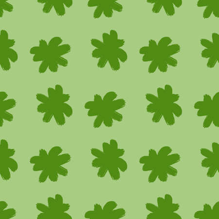 Ditsy seamless pattern with bright green flower bud elements. Pastel background. Scrapbook print. Graphic design for wrapping paper and fabric textures. Vector Illustration.のイラスト素材
