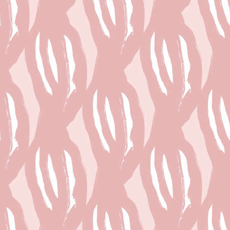 Spring abstract seamless pattern in pink pastel tones with leaves silhouettes. Botanic nature artwork. Flat vector print for textile, fabric, giftwrap, wallpapers. Endless illustration.のイラスト素材