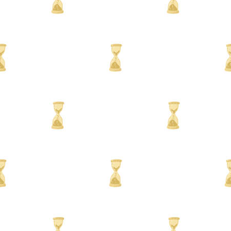 Isolated seamless doodle pattern with hand drawn hourglass elements print. White background. Designed for fabric design, textile print, wrapping, cover. Vector illustration.のイラスト素材