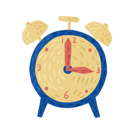 Alarm clock isolated on white background. Abstract sketch watch round shape for for any purpose.のイラスト素材