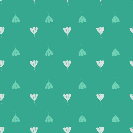Creative simple style seamless pattern with cosmos flowers elements. Turquoise light background. Bloom artwork. Vector illustration for seasonal textile prints, fabric, banners, backdropsのイラスト素材