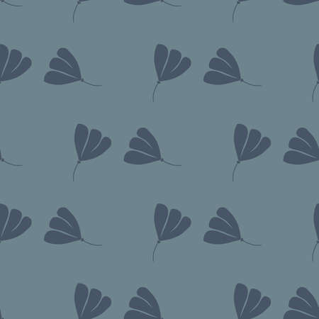 Geometric style seamless pattern with hand drawn cosmos flowers shapes. Blue pale background. Abstract art. Vector illustration for seasonal textile prints, fabric, banners, backdrops and wallpapers.のイラスト素材