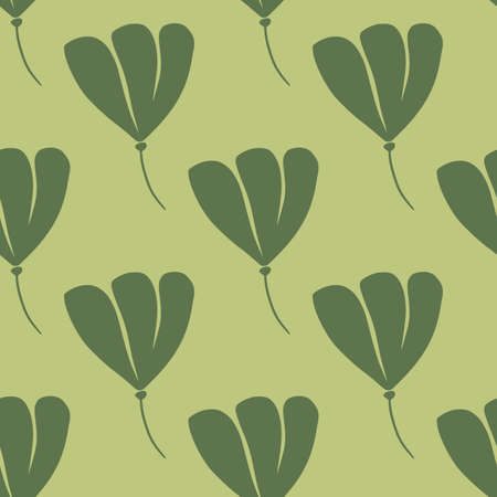 Green pale seamless pattern with botanic cosmos flowers elements print. Natural petal bloom backdrop. Vector illustration for seasonal textile prints, fabric, banners, backdrops and wallpapers.のイラスト素材