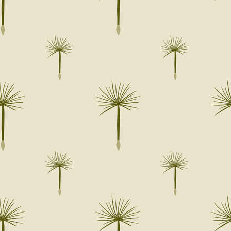 Minimalistic style seamless doodle pattern with green dandelion elements. Light pastel background. Flat vector print for textile, fabric, giftwrap, wallpapers. Endless illustration.のイラスト素材