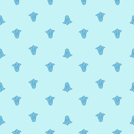 Botanic floral seamless pattern with little tulip buds ornament. Light pastel background. Flat vector print for textile, fabric, giftwrap, wallpapers. Endless illustration.のイラスト素材