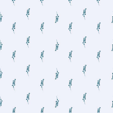 Little blue lily of the valley elements shapes seamless pattern. Light background. Vintage botanic print. Stock illustration. Vector design for textile, fabric, giftwrap, wallpapers.のイラスト素材