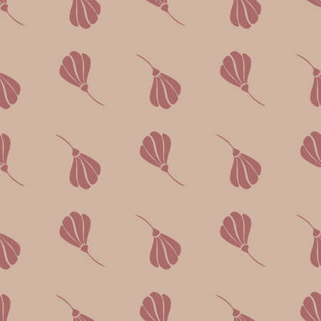 Pale tones seamless pattern with doodle abtract flowers ornament. Grey background. Simple style. Vector illustration for seasonal textile prints, fabric, banners, backdrops and wallpapers.のイラスト素材