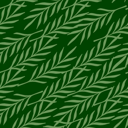 Greenery seamless pattern with botanic leaf twig shapes. Scrapbook organic nature backdrop. Stock illustration. Vector design for textile, fabric, giftwrap, wallpapers.のイラスト素材