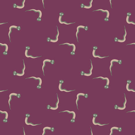 Decorative seamless pattern with geometric style snakes ornament. Purple background. ABstract style. Stock illustration. Vector design for textile, fabric, giftwrap, wallpapers.のイラスト素材