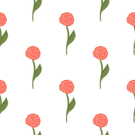 Nature seamless pattern with pink rose flowers print. Isolated backdrop. Blossom natural artwork. Stock illustration. Vector design for textile, fabric, giftwrap, wallpapers.のイラスト素材