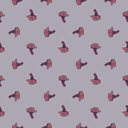 Geometric style seamless pattern iwth hand drawn cantharellus cibarius mushroom print. Nature background. Vector design for textile, fabric, giftwrap, wallpapersのイラスト素材