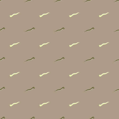 Pastel tones seamless pattern with little brown and white worm silhouettes. Beige pale background. Stock illustration. Vector design for textile, fabric, giftwrap, wallpapers.のイラスト素材
