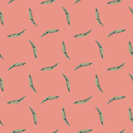 Hand drawn seamless pattern with geometric style little gray palm foliage print. Pink background. Flat vector print for textile, fabric, giftwrap, wallpapers. Endless illustration.のイラスト素材