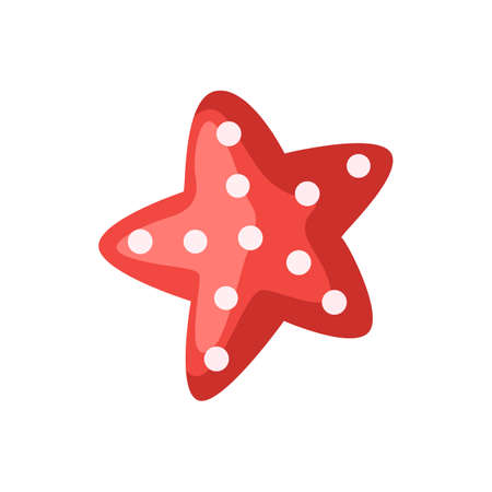 Starfish isolated on white background. Cartoon character of ocean for children. Simple kid print fish. Design for any purposes. Vector illustration.のイラスト素材