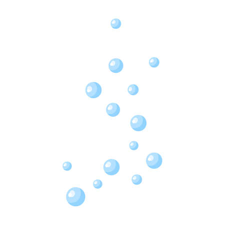 Bubbles water isolated on white background. Cartoon character of ocean for children. Simple kid print fish. Design for any purposes. Vector illustration.のイラスト素材